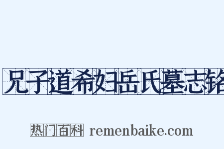 兄子道希妇岳氏墓志铭是什么意思的图片